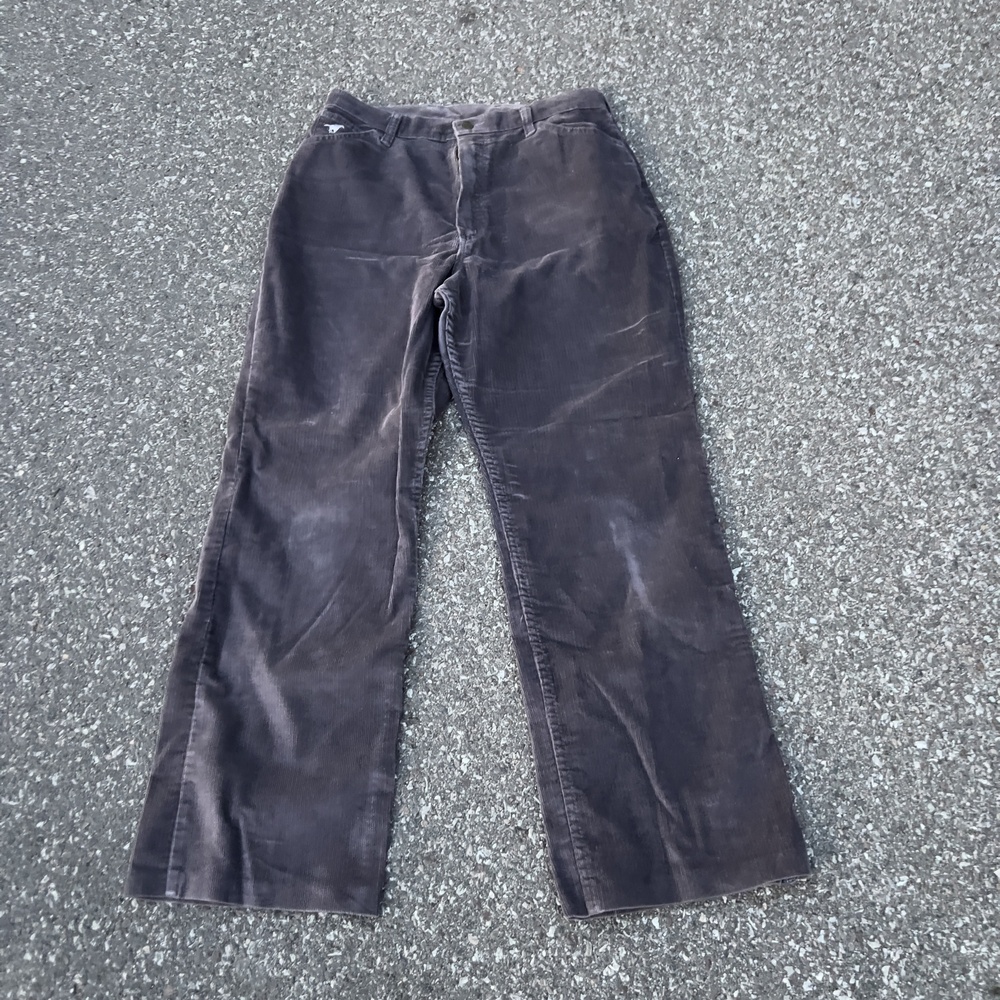 Vintage Wrangler Pants Womens 14 Brown Corduroy Straight Leg Relaxed Fit Casual